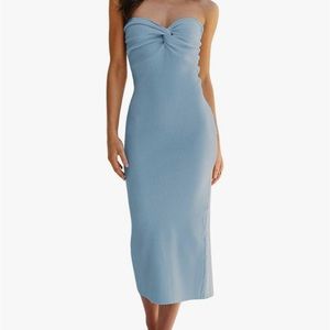Knitted Dresses Twisted Front Bodycon Dress with Back Slit